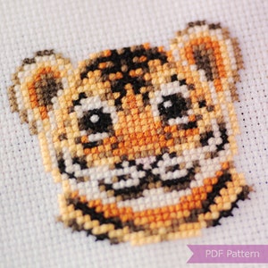 Tiger Cub cross stitch pattern PDF - Tiger Cub embroidery - Instant download - Small image 3