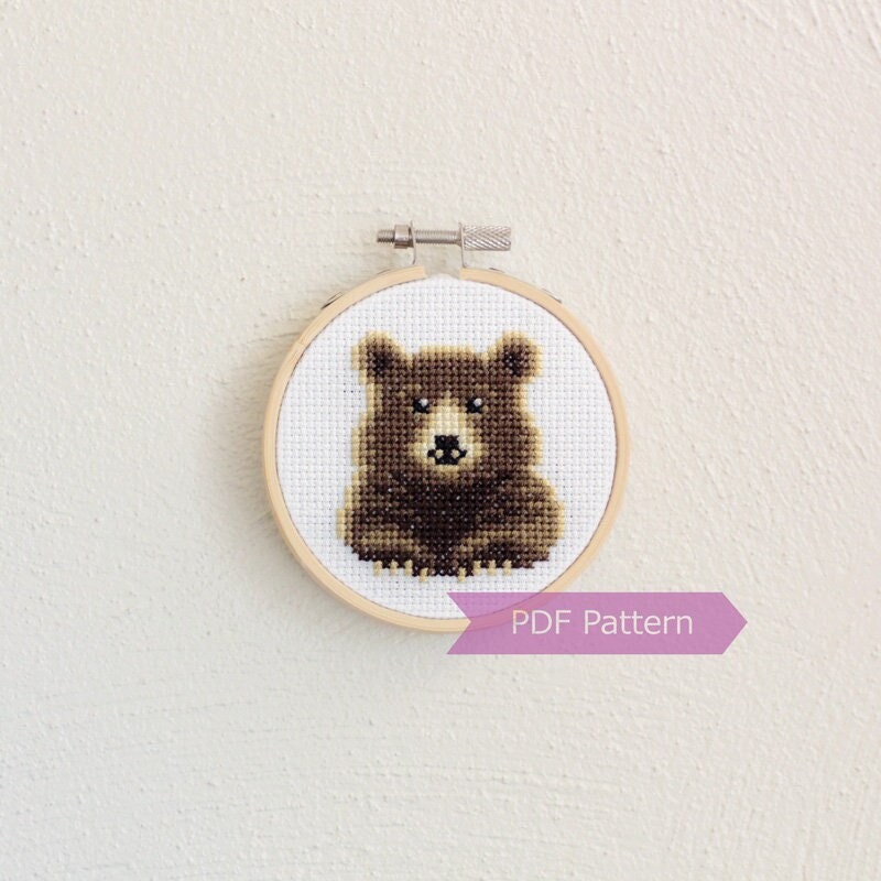 Paddington bear cross stitch - Etsy 日本