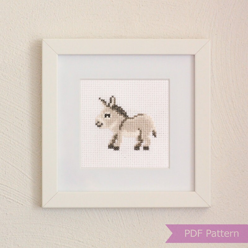 Donkey Cross Stitch Pattern PDF Donkey Embroidery Instand Etsy