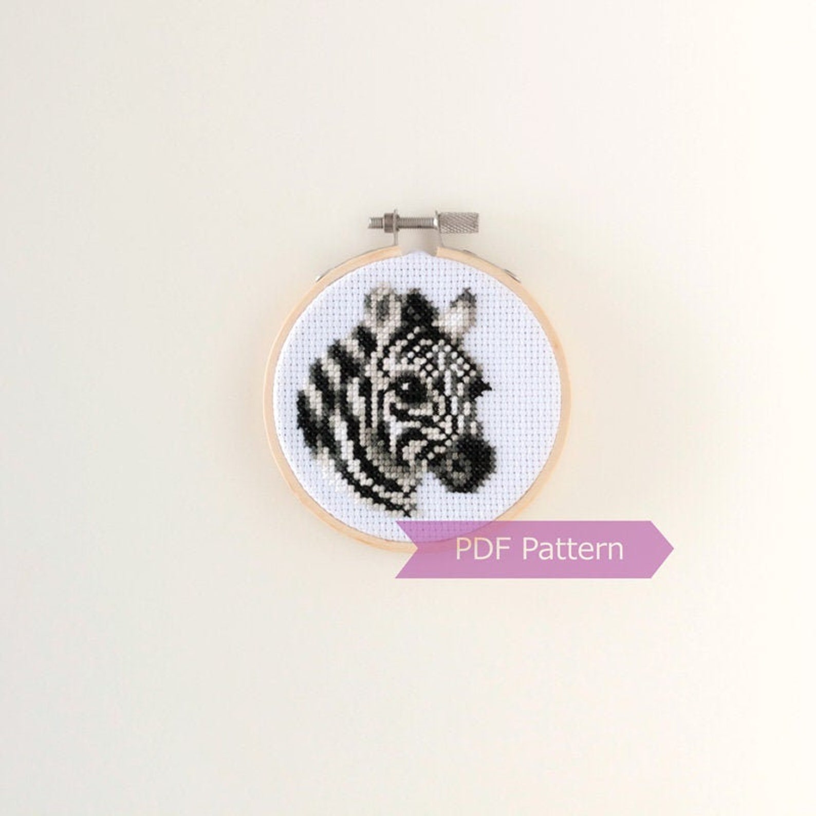 Zebra Cross Stitch Pattern PDF Zebra Embroidery PDF - Etsy