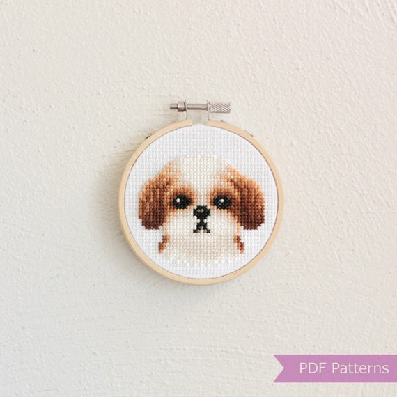 Shih Tzu Cross Stitch Pattern PDF Bundle - Shih Tzu Embroidery