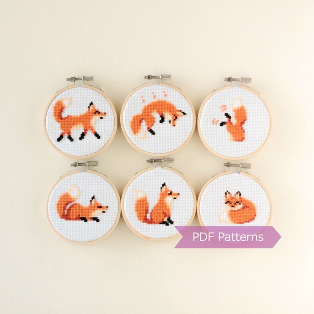 Fox Cross Stitch Pattern PDF Bundle Set of 6 Fox Patterns - Etsy