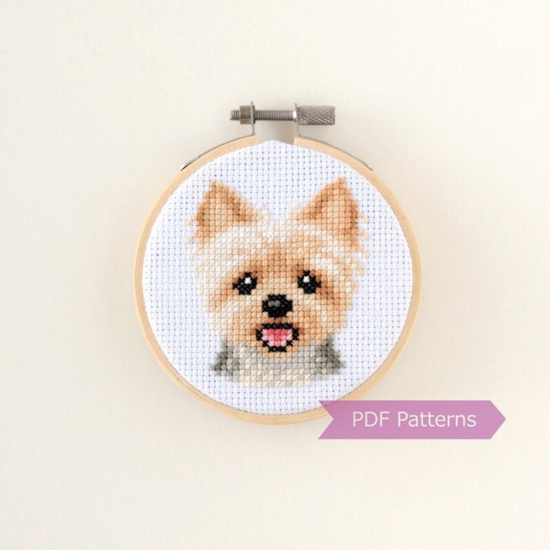 Yorkshire Terrier cross stitch pattern PDF bundle - Yorkshire Terrier + Yorkshire Terrier smiling - Instant download - Small
