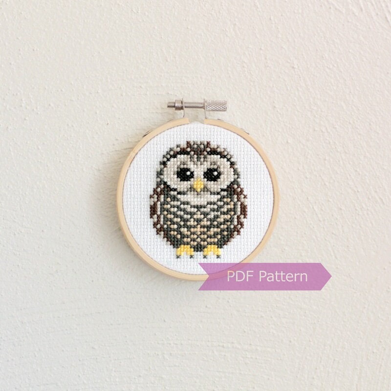 Chaco Owl cross stitch PDF - Chaco Owl embroidery - Instant download - Small