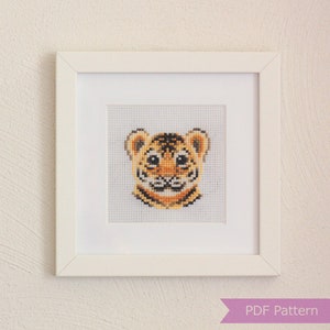 Tiger Cub cross stitch pattern PDF - Tiger Cub embroidery - Instant download - Small image 2