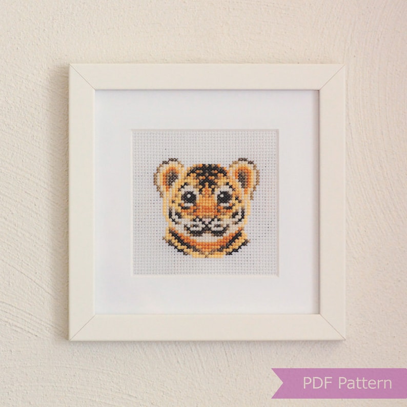 Tiger Cub cross stitch pattern PDF - Tiger Cub embroidery - Instant download - Small image 2