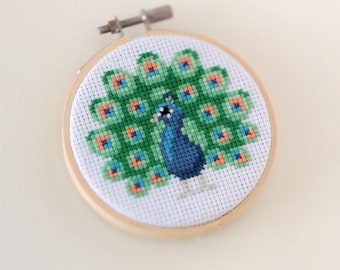 ハンドメイド　クロスステッチ完成品　クジャク　刺繍 il_340x270.3289250887_m1it.jpg