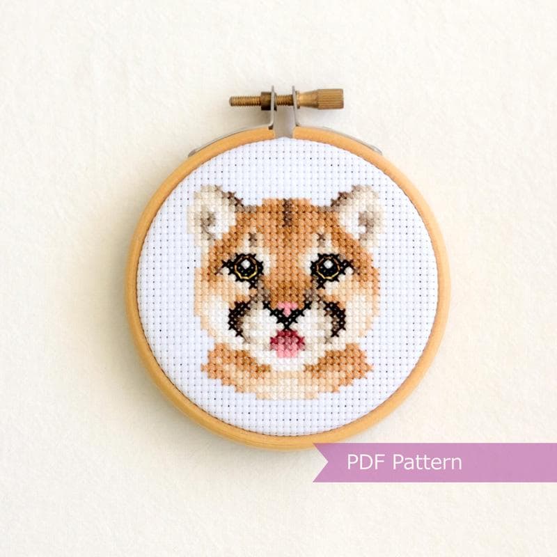 Mountain Lion cross stitch pattern PDF bundle - Mountain Lion embroidery - Instant download - Small