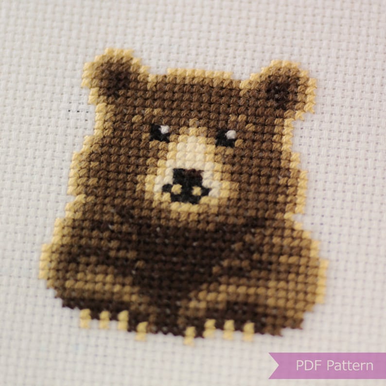Bear Cross Stitch Pattern PDF Bear Embroidery PDF Instant Etsy