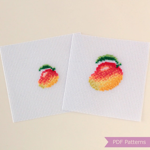 Mango Cross Stitch Pattern PDF - Mango + Tiny Mango Embroidery
