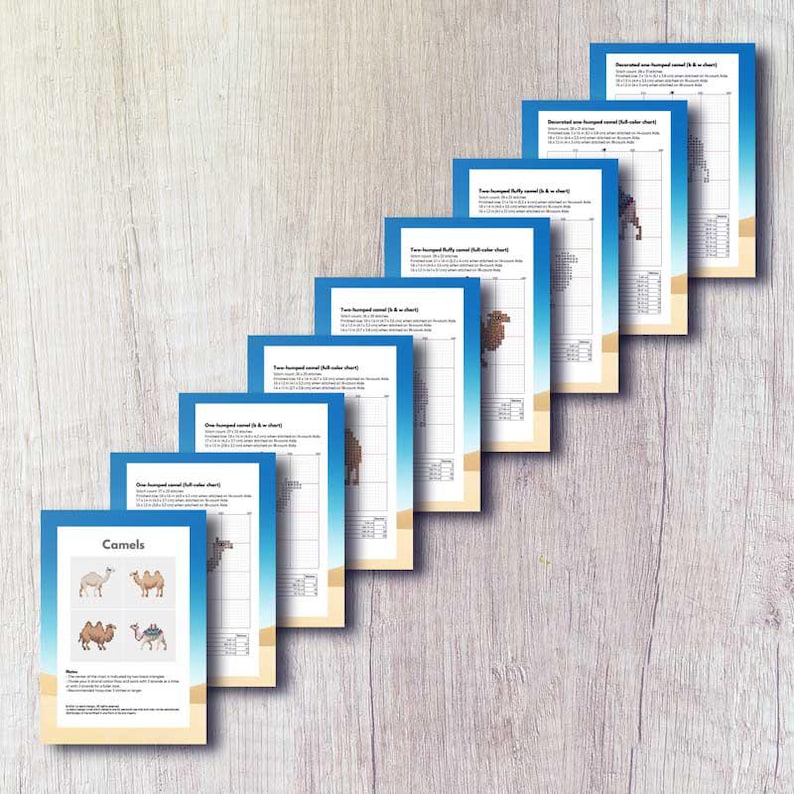 Camel Cross Stitch Pattern PDF Bundle - Set of 4 Camel Patterns ...
