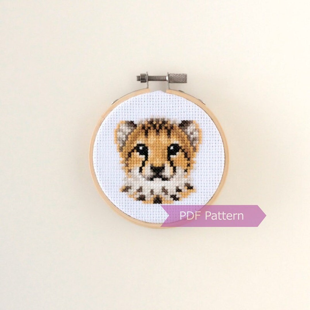 Cheetah Cross Stitch Pattern PDF - Baby Cheetah Embroidery - Instant ...