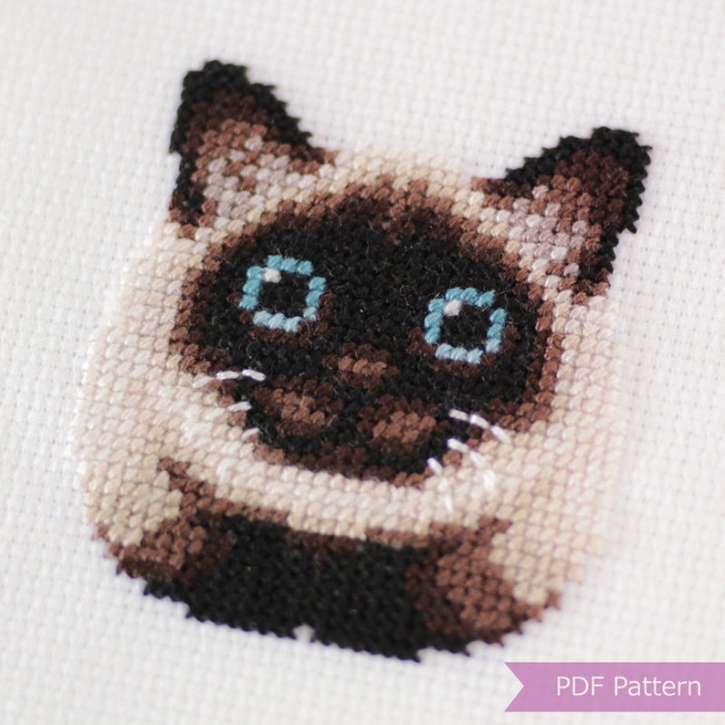 Siamese Cat cross stitch pattern PDF Siamese Cat embroidery Instant download Small image 3