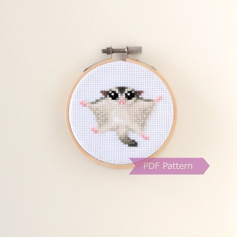 フクロモモンガのクロスステッチPDF - フクロモモンガの刺繍 - 即時