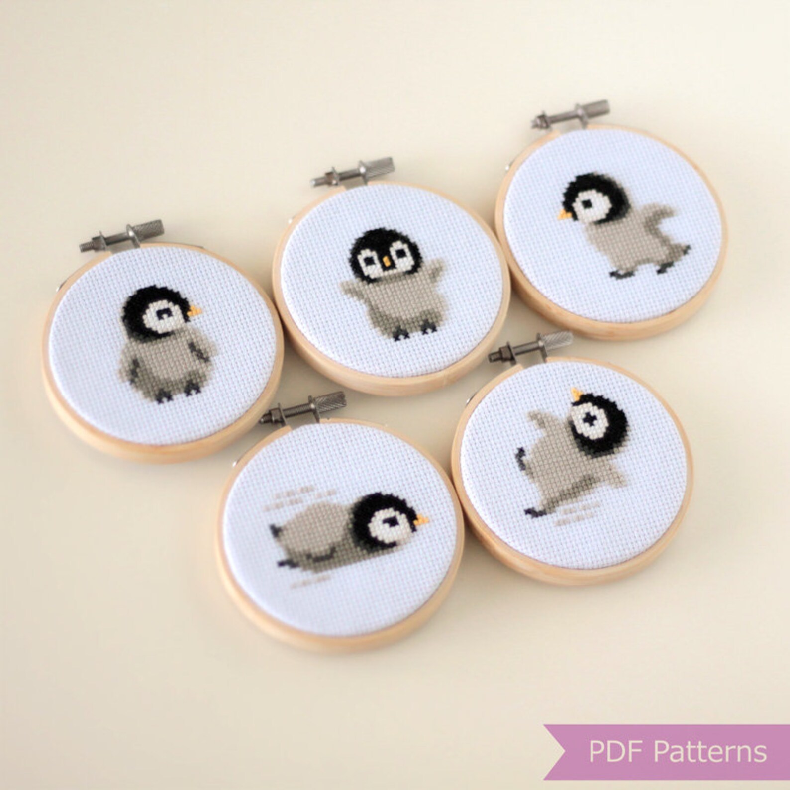 Baby Penguin Cross Stitch Pattern PDF Bundle Set of 5 Baby Etsy