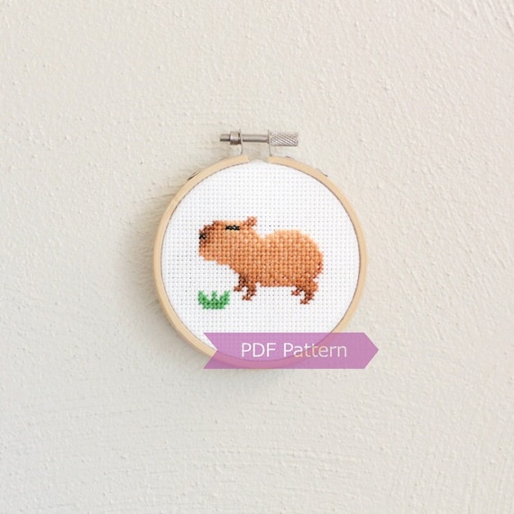 Capybara cross stitch pattern PDF bundle - Capybara embroidery - Instant download - Small