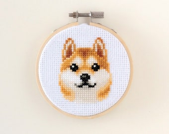 柴犬と子犬の絵画　額付き　刺繍 il_340x270.3098376660_hysd.jpg