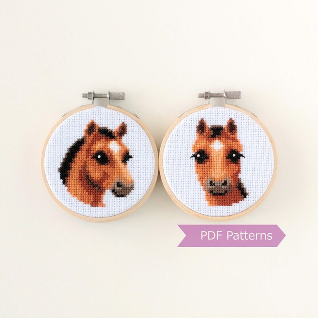 Horse Cross Stitch Pattern PDF Bundle - Horse Facing Sideways + Front ...