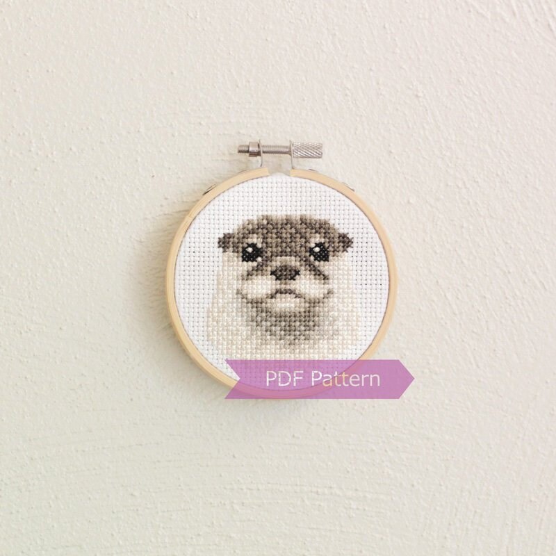 Otter cross stitch pattern PDF - Otter embroidery - Instant download …