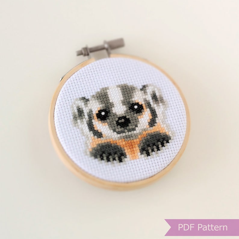 American Badger cross stitch pattern PDF bundle American Badger embroidery Instant download Small image 2