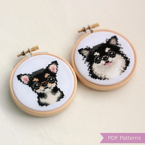 Canevas Broderie Point de Croix Kit Complet Adulte Debutant Chien, Kit Broderie Point de Croix