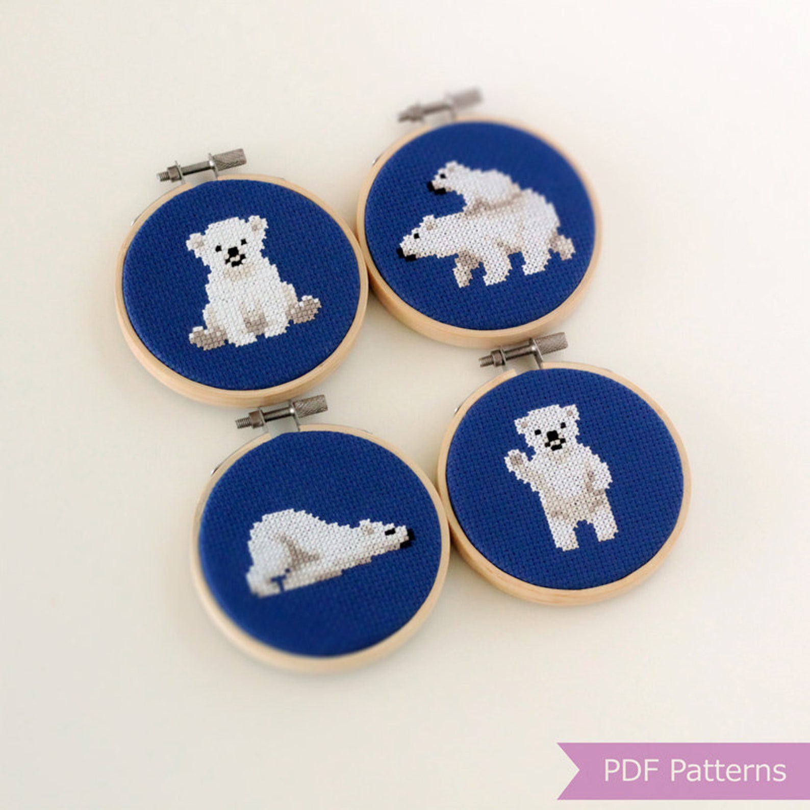 Polar Bear Cross Stitch Pattern PDF Bundle Set of 4 Polar Etsy