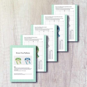 Green Tree Python Cross Stitch Pattern PDF Bundle - Green + Blue Morph ...