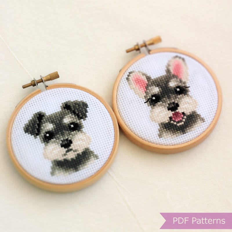 Miniature Schnauzer Cross Stitch Pattern PDF Bundle - Miniature