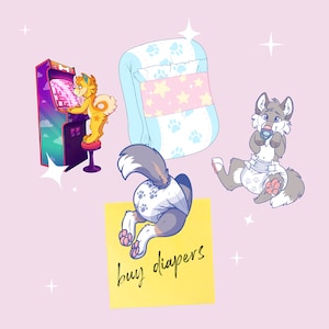 Magnets with babyfur designs 3&quot;