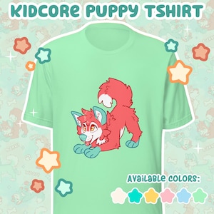 Playful puppy shirt | kidcore ABDL babyfur tshirt unisex by Dracky