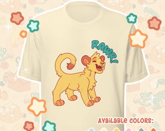 Practicing my roar - lion cub | kidcore ABDL babyfur tshirt unisex by Dracky
