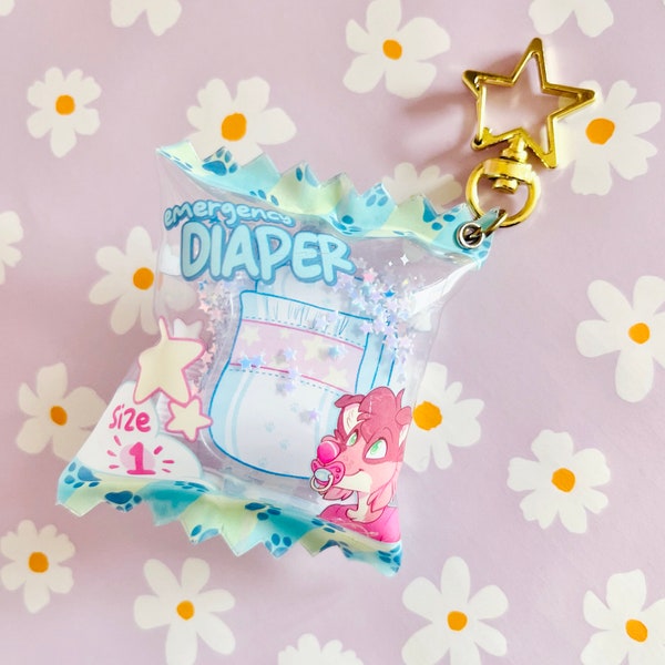 Emergency Diaper - Candy bag shaker charm with sparkles!