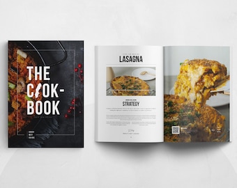 May include: The cover of a cookbook titled "The Cook-Book: Good Food, Good Vibes". The cover features a close-up of a pan of food with red berries scattered around it.