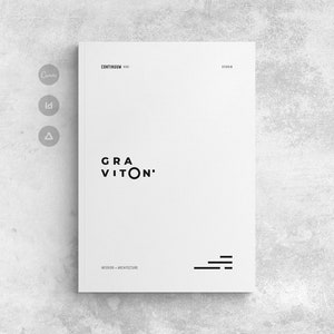 Architecture Portfolio | Graviton Canva Architecture Portfolio Template | InDesign and CANVA Editable Interior Design Portfolio Template