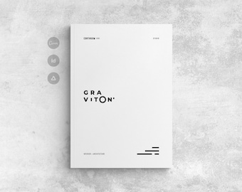 Portfolio di architettura/modello per portfolio di architettura Canva Graviton/modello portfolio di interior design modificabile InDesign e CANVA