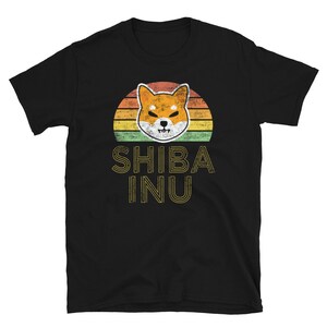 Shiba Inu Coin Shib Retro Vintage Distressed Shibacoin Ethereum Token Wallet Camiseta unissex de manga curta