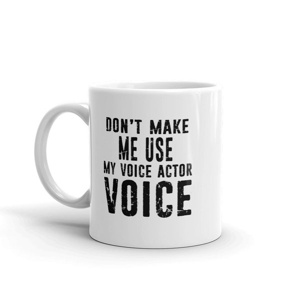 Funny Voice Actor Artist Gift - Voice Acting Distressed Typography White Coffee Mug