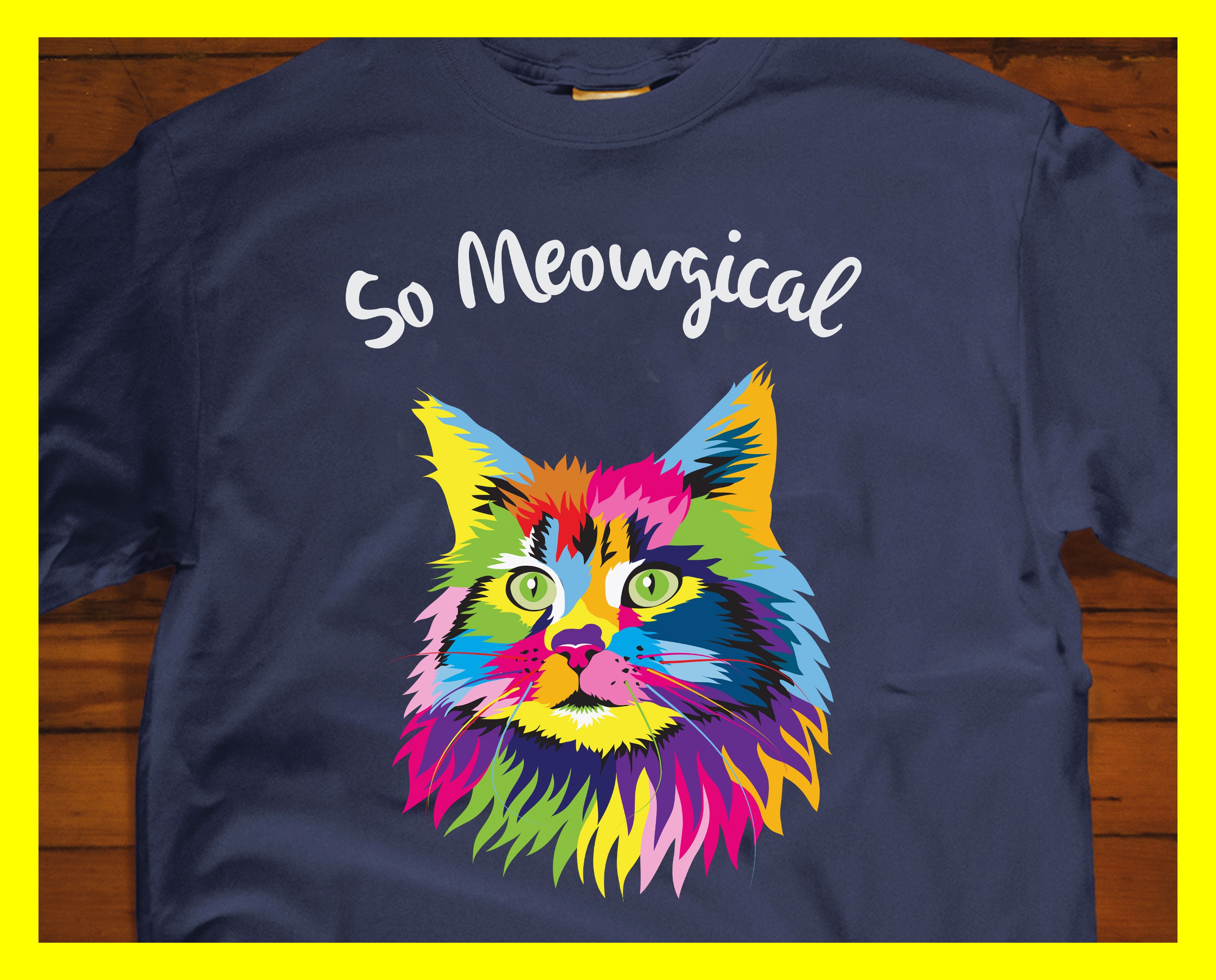 Colorful Persian Cat Shirt for Girls 