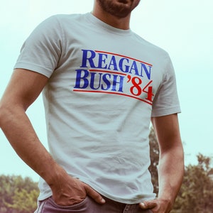 Vintage Reagan Bush 84 Shirt - 1984 Presidential Election Tee Ronald Reagan Republican