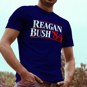 Vintage Reagan Bush 84 Shirt - 1984 Presidential Election Tee Ronal Reagan Rebulican