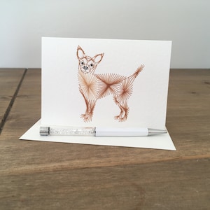 Tarjeta de cumpleaños de Chihuahua hecha a mano