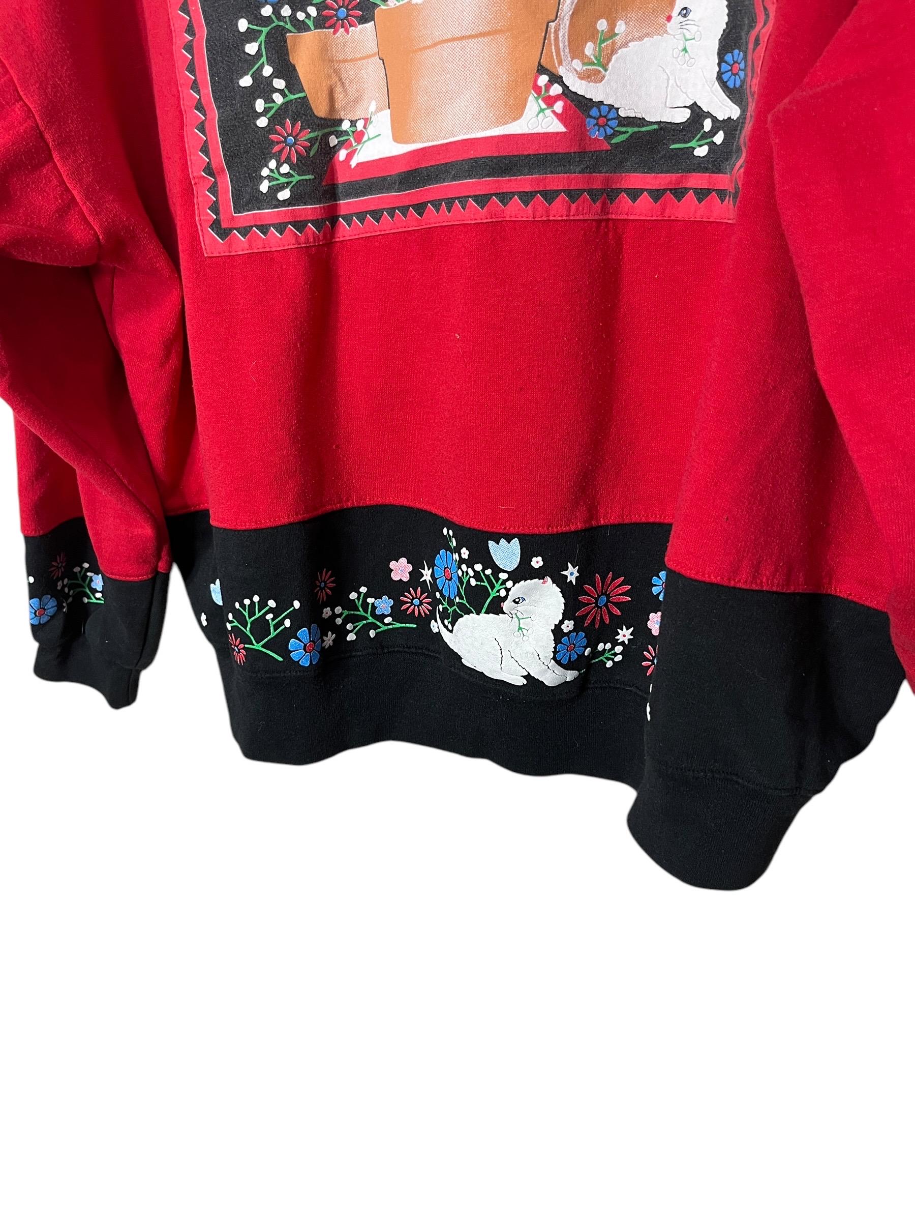 トップス vintage spumoni Vintage Spumoni by Franko Cat Sweater Size Large Made in USA
