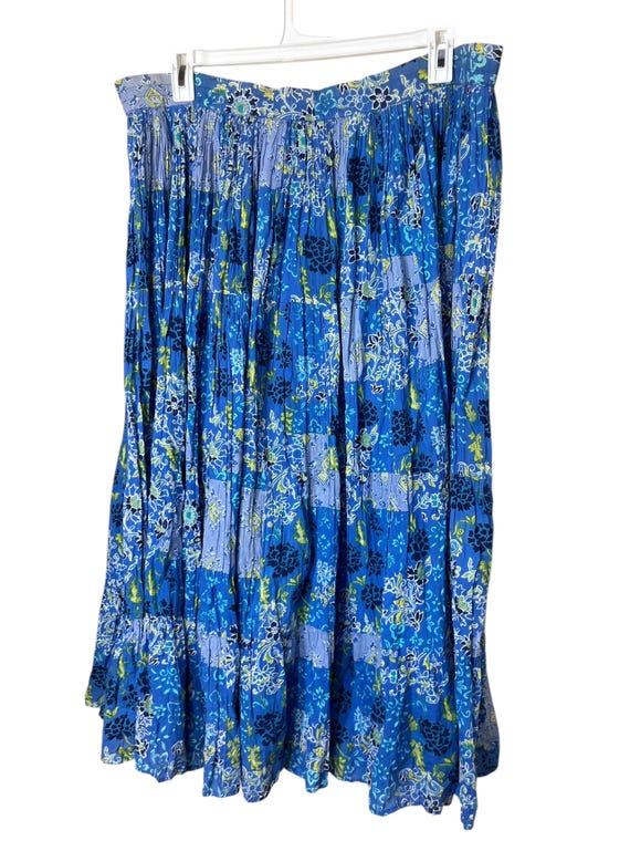 White Stag Blue Patchwork Pattern Maxi Boho Elast… - image 6