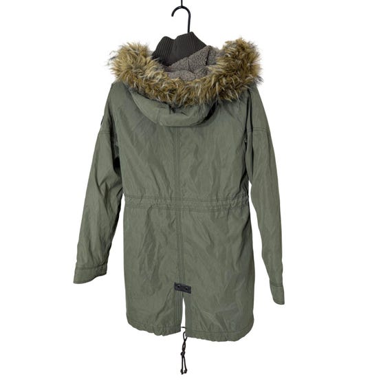 Abercrombie & Fitch Y2K Green Faux Fur Hood Parka Jac… - Gem