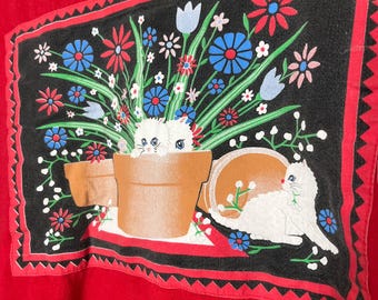 Vintage Spumoni by Franko Cat Sweater Size Large Made in USA