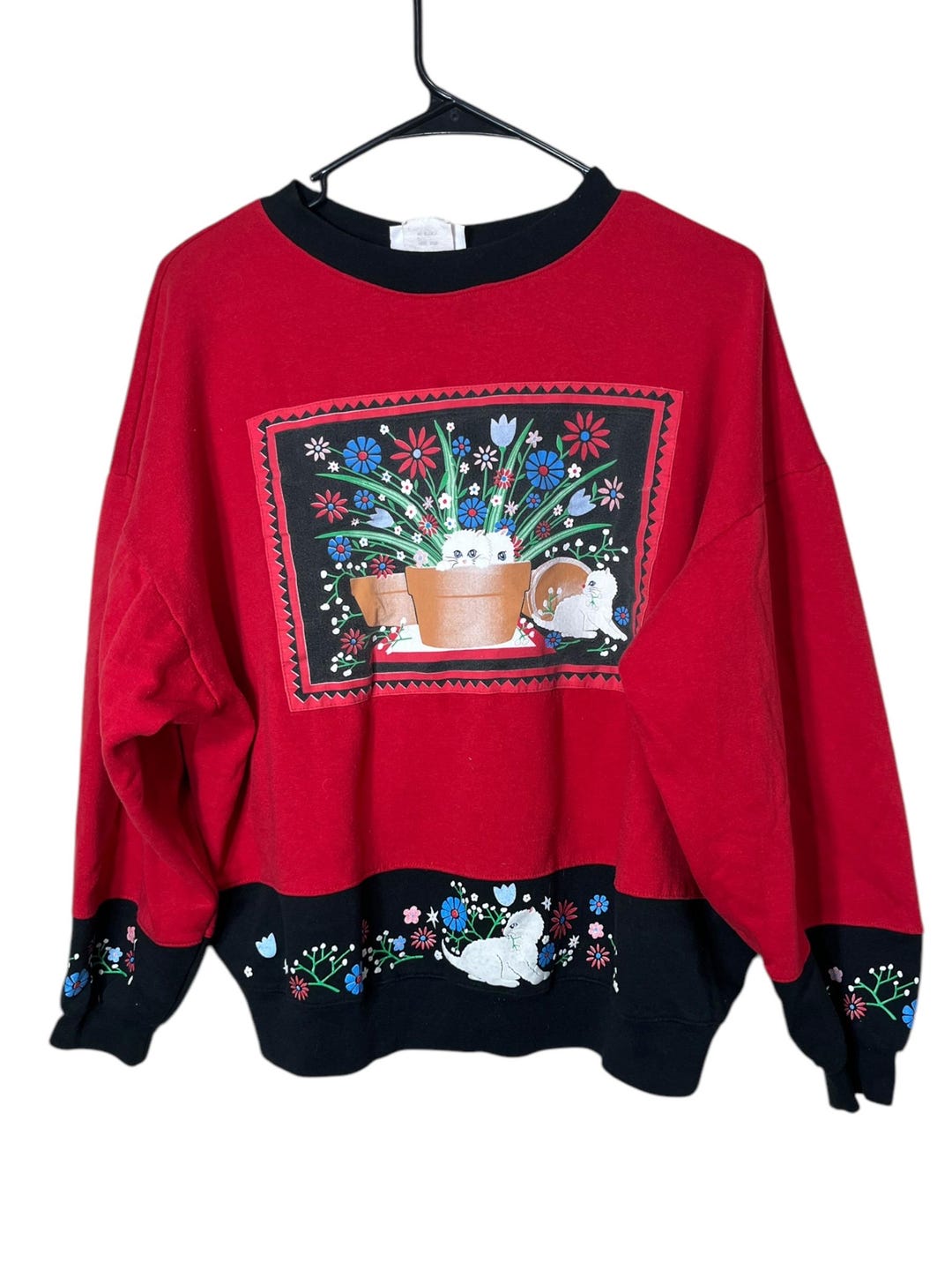 トップス vintage spumoni Vintage Spumoni by Franko Cat Sweater Size Large Made in USA