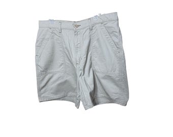 Faded Glory Damen Khaki Utulity Shorts High Rise Baumwolle Größe 13/14