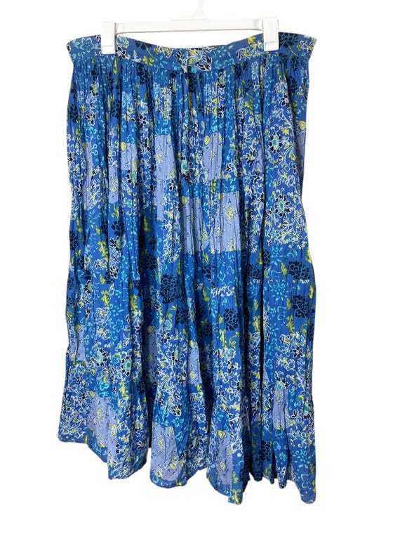 White Stag Blue Patchwork Pattern Maxi Boho Elast… - image 1