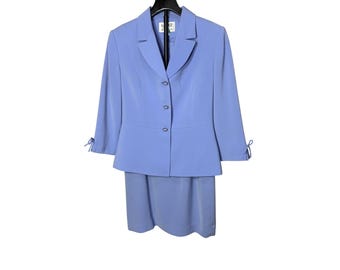 Completo gonna e blazer Kasper ASL Petite da donna, taglia 6 pezzi, blu pervinca, 2 pezzi