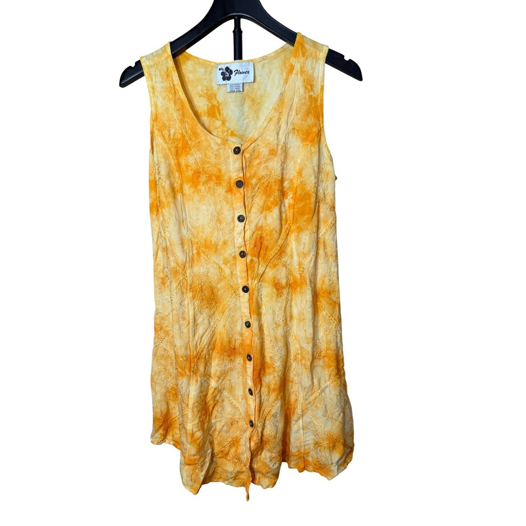 orange and yellow tie dye dress Tie-dye knit maxi dress Yellow / Orange For Women